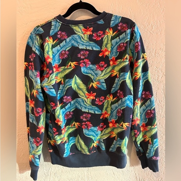 Chubbies loungewear sweatshirt with blue, green and red floral print size S - Picture 2 of 6